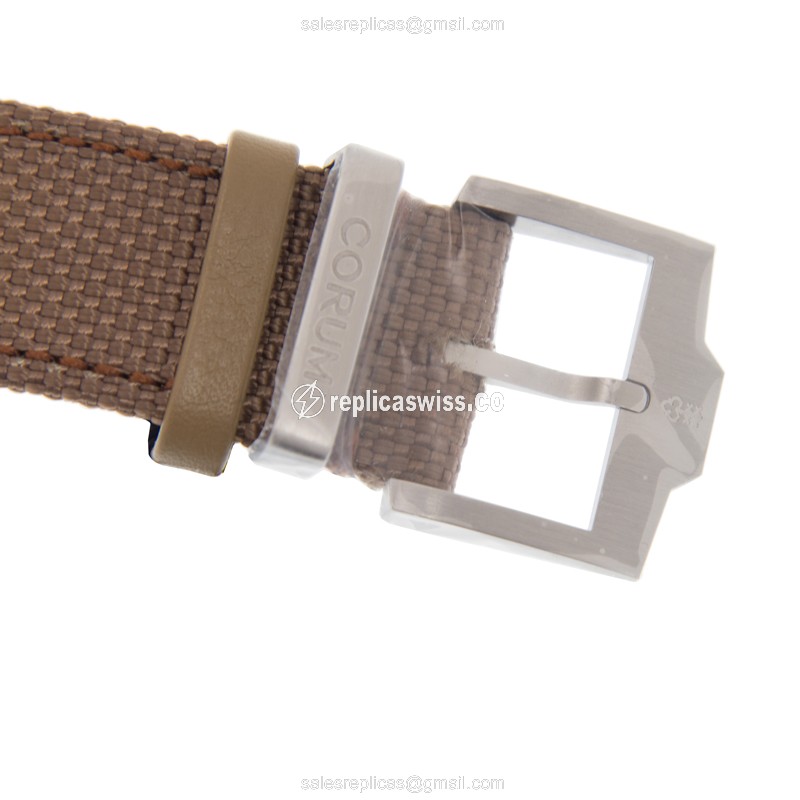 Corum Admiral's Cup Replica - Automatic - Steel Case - Black Dial - Brown Leather Strap - View 4