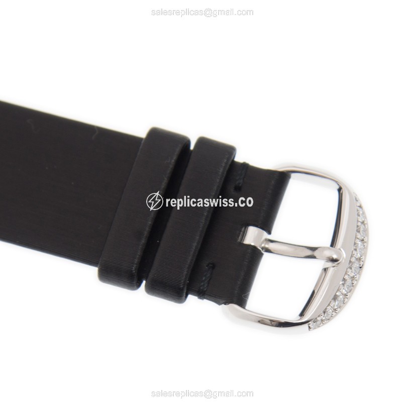 Piaget LIMELIGHT Quartz - 18kt White Gold - Diamond Silver Dial - Black Leather Strap - Buckle Clasp - View 4