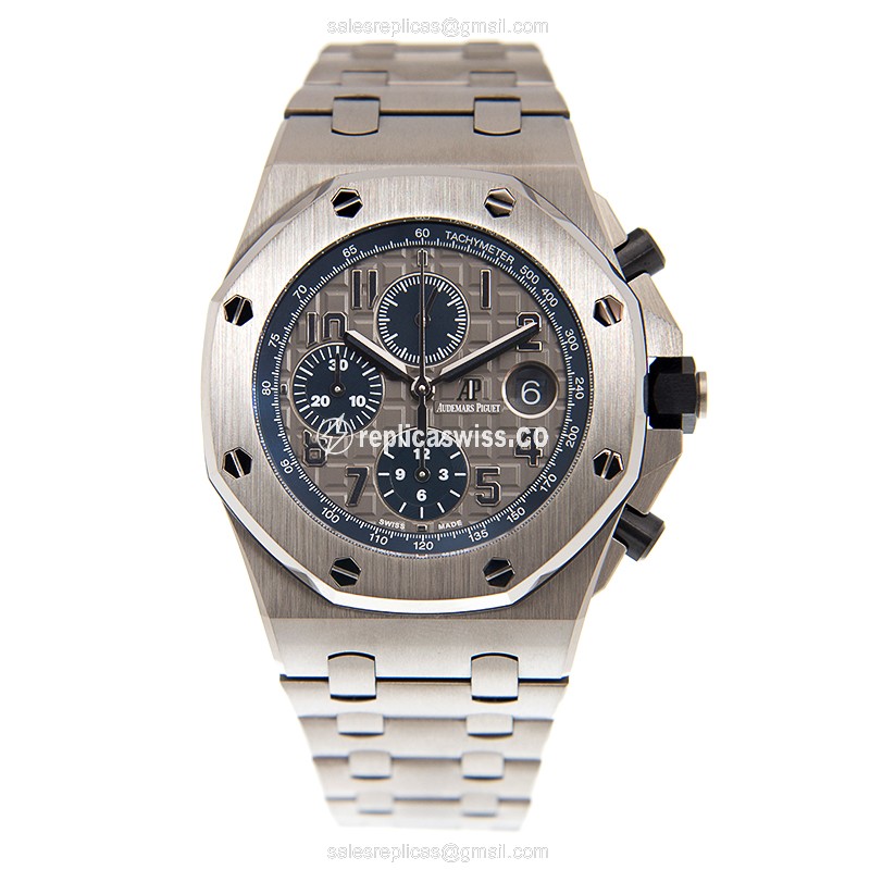 Audemars Piguet ROYAL OAK OFFSHORE - Auto PVD Titanium - Gray Dial - Silver Clasp - View 2