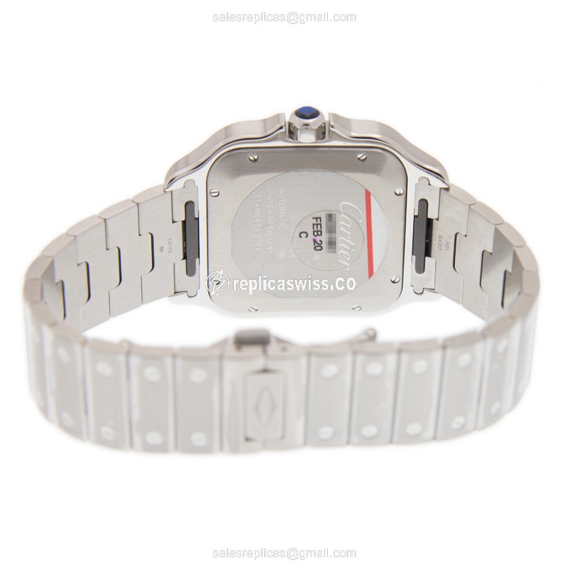 Cartier Santos Replica - Automatic - Steel Case - White Dial - Silver Band - View 4