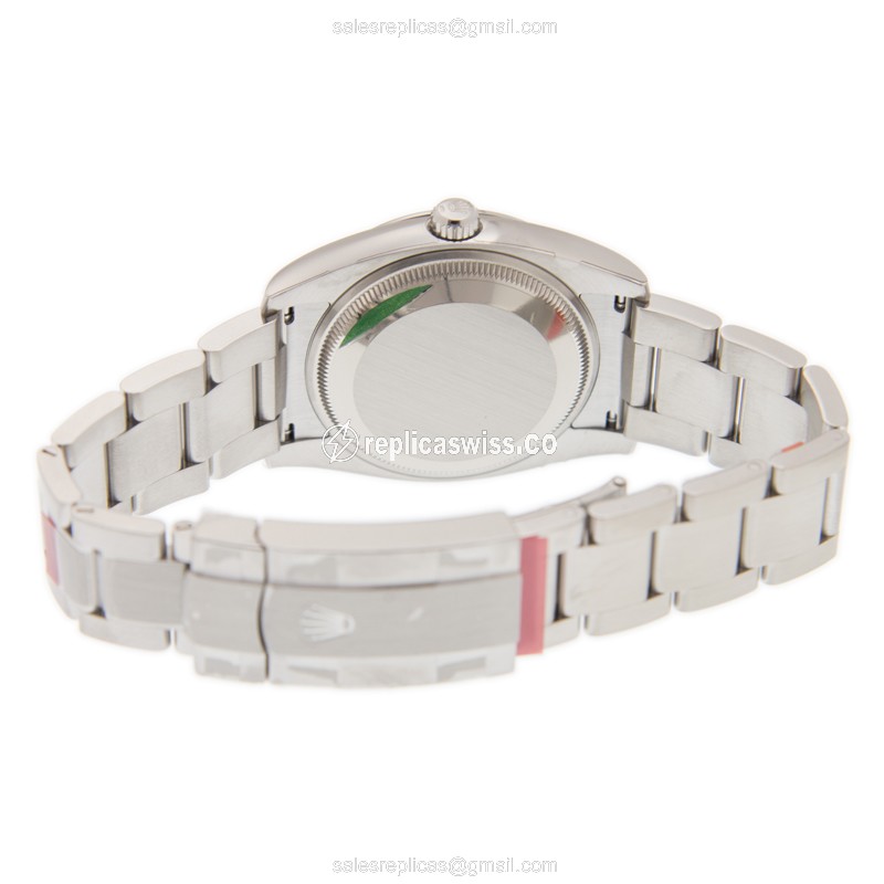 Rolex OYSTER PERPETUAL Replica - Automatic - Black on Silver Steel - View 4