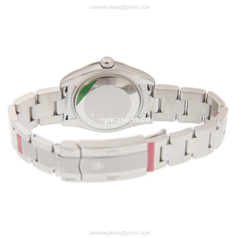 Rolex 177200BK_O Replica - Automatic - Steel Case - Black Dial, Silver Clasp - View 4