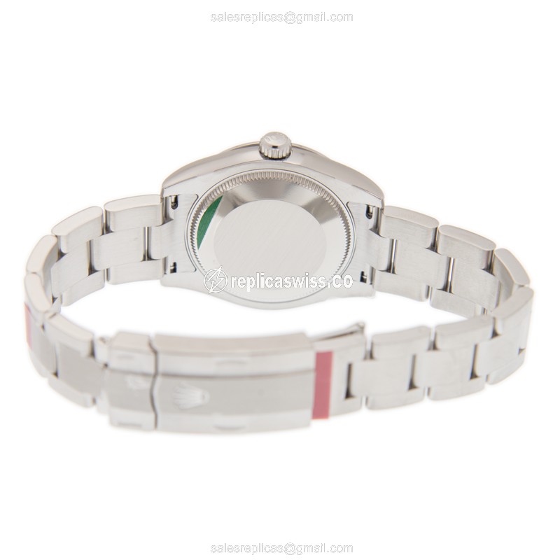 Rolex 177200GYRN_O OYSTER PERPETUAL Replica - Automatic - Steel - Gray Dial | Silver Clasp - View 4