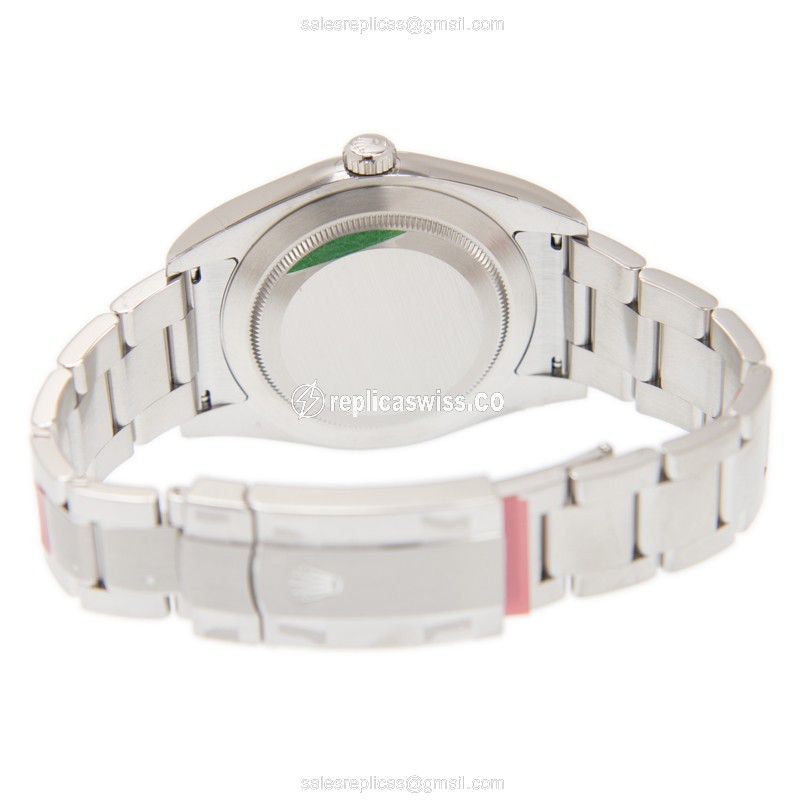 Rolex Oyster Perpetual Replica - Automatic - Steel Case - White Dial on Silver - View 4