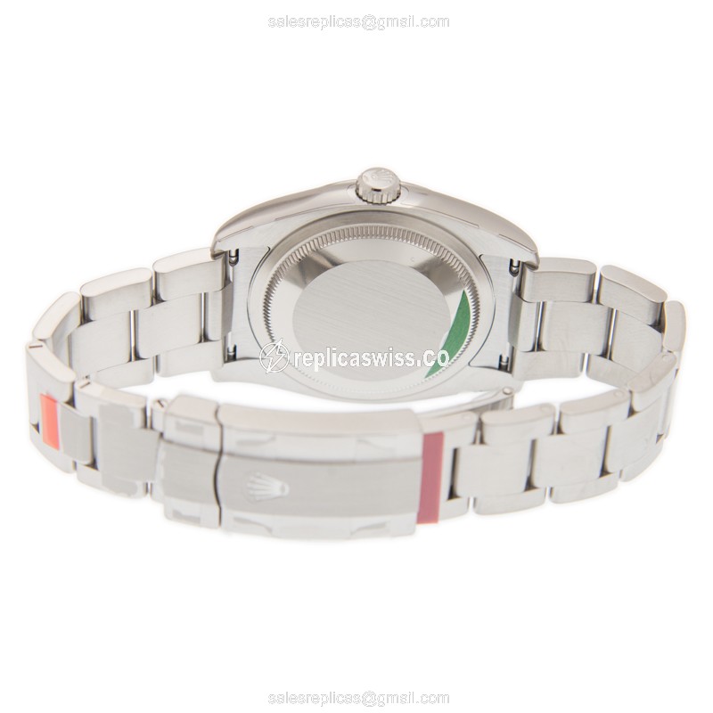 Rolex Oyster Perpetual Replica - Automatic - White Dial on Silver Steel Strap - View 4