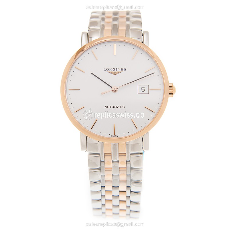 Longines L4.910.5.12.7 Replica - Automatic - 18kt Rose Gold Case - White Dial - View 2