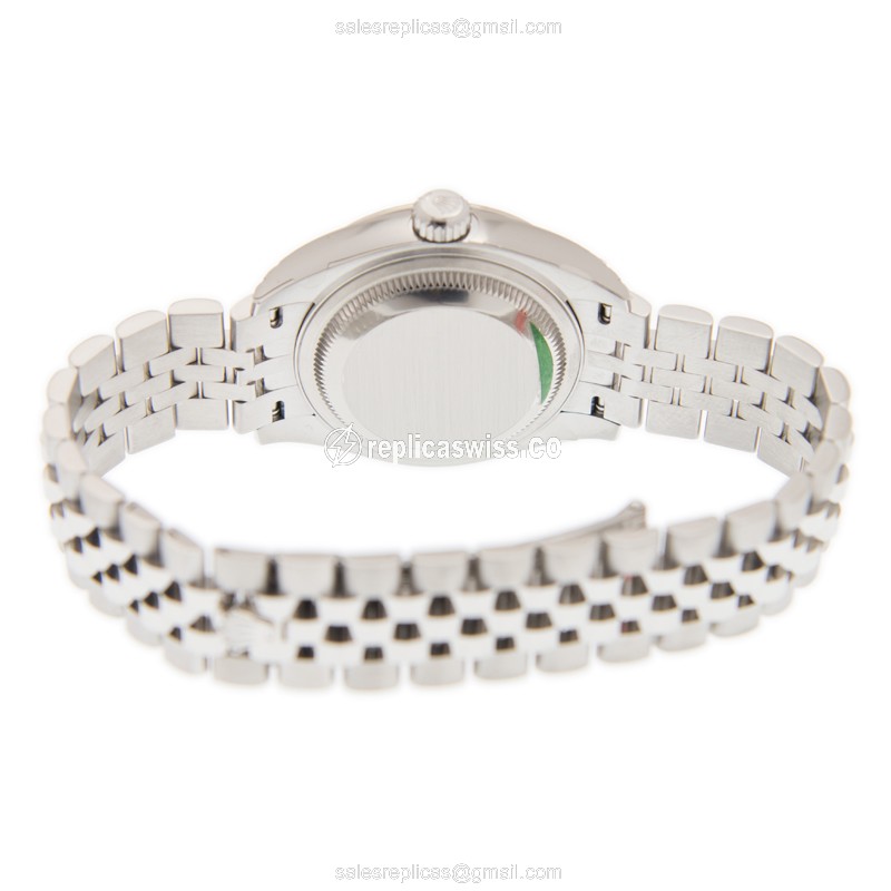 Rolex Lady Datejust Replica - Automatic - White Gold & Steel - Silver Dial - 18kt - Steel Strap - View 4