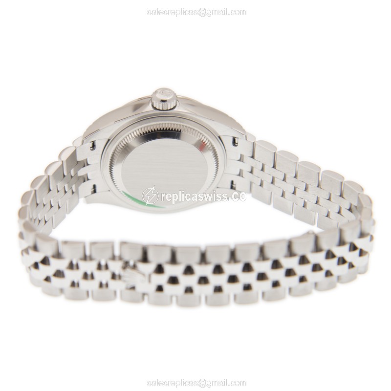 Rolex Lady Datejust Replica - Automatic - White Gold & Steel - Silver Dial - Steel Strap - View 4