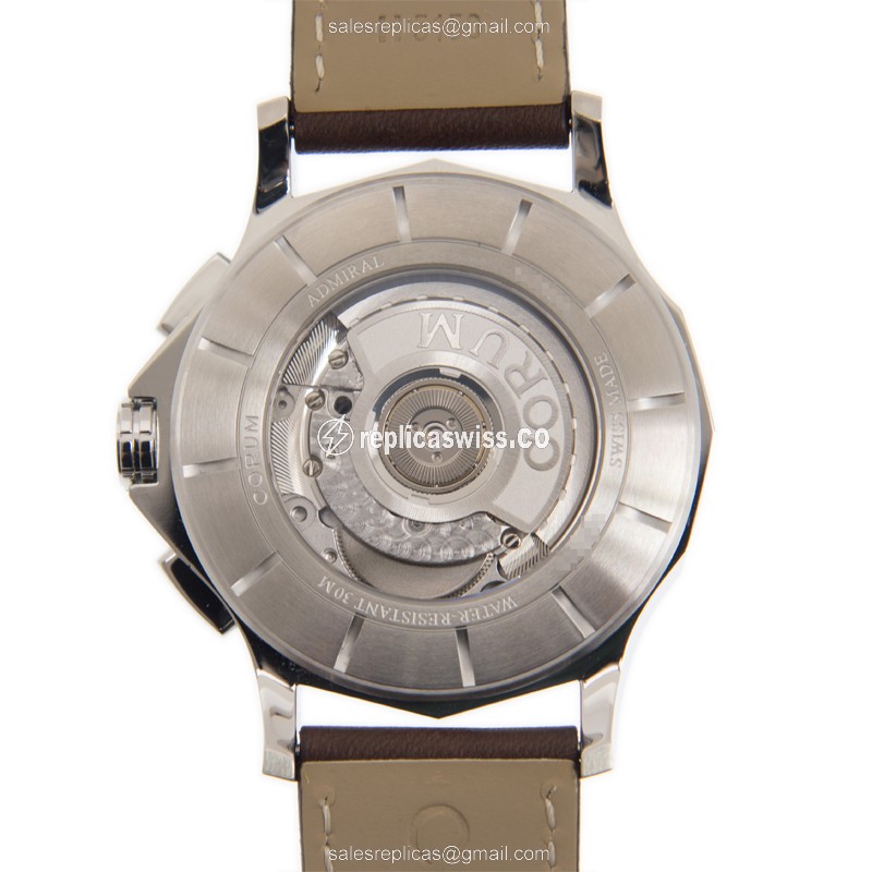 Corum Admiral's Cup Replica - Automatic - Stainless Steel - Silver Dial - Black Alligator Strap - View 3