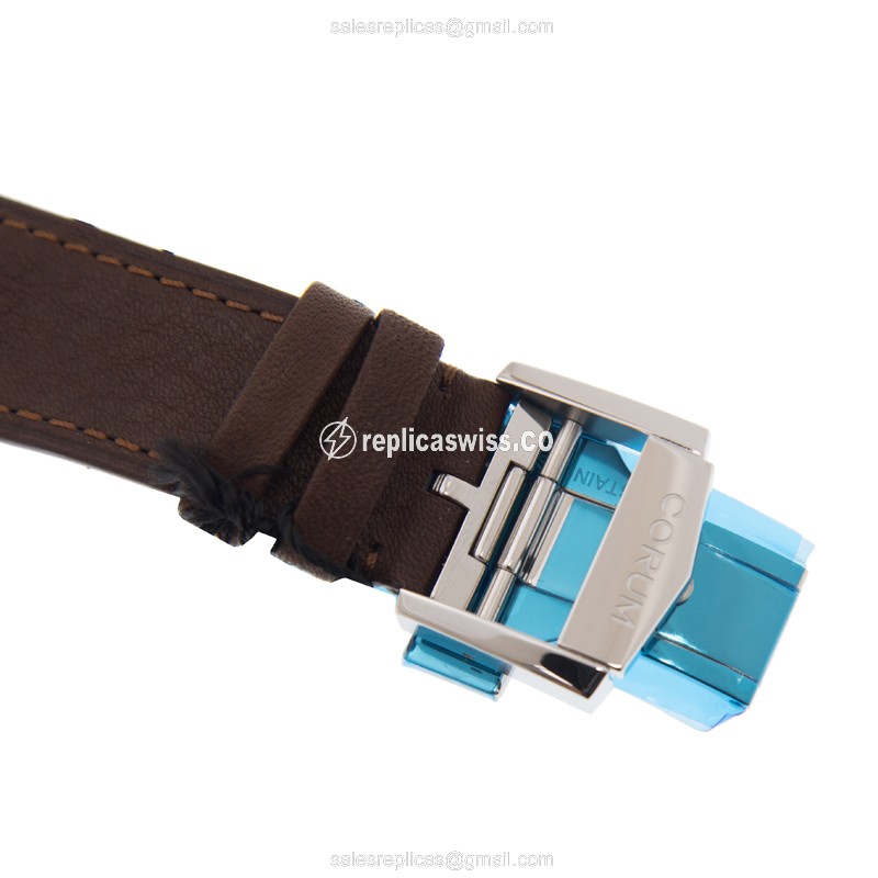Corum Admiral's Cup Replica - Automatic - Stainless Steel - Silver Dial - Black Alligator Strap - View 4