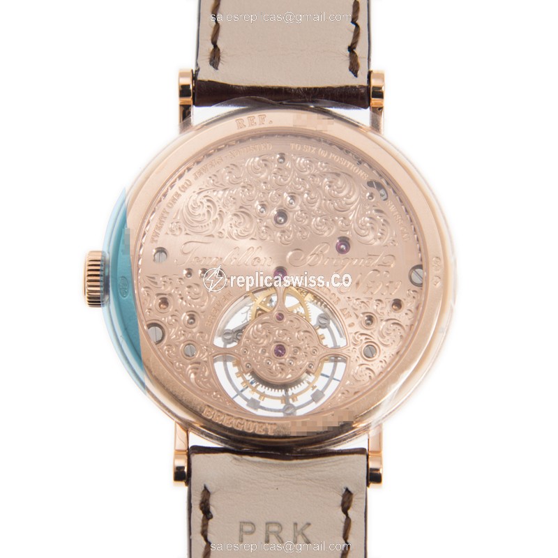 Breguet 3357BR/12/986 Classique Complications - Manual - 18kt Rose Gold - Silver Dial - Alligator Brown Strap - View 3