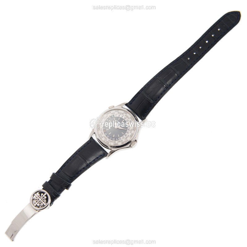 Patek Philippe 5110P-001 Replica - Automatic - 950 Platinum - White Dial - Blue Leather Strap - View 2