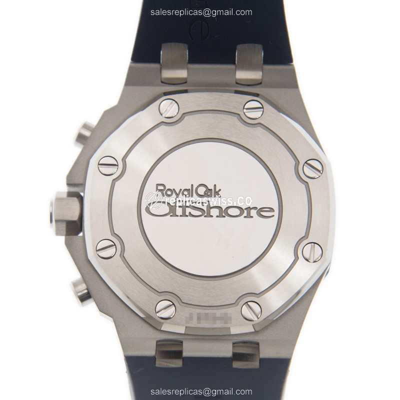 Audemars Piguet Royal Oak Offshore Replica - Automatic - Stainless Steel & Diamonds - Blue Dial - Rubber Strap - View 3