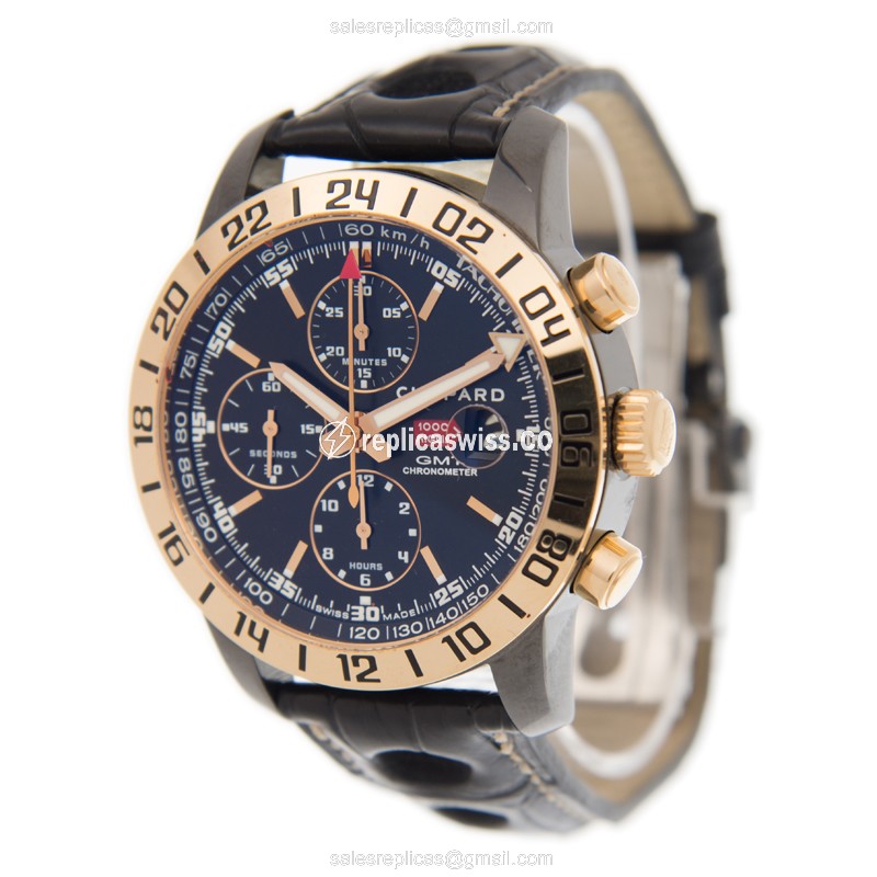 Chopard Replica Mille Miglia GT XL - Auto - 18kt Rose Gold - Black Dial - Buckle Clasp - View 3