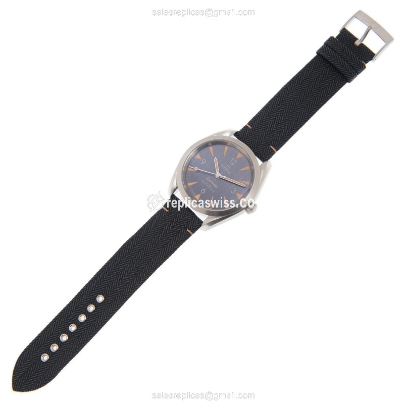 Omega Seamaster Replica - Automatic - Steel Case - Gray Dial - Grey Canvas Strap - Buckle Clasp - View 2