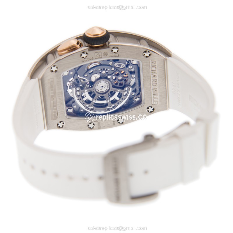 Richard Mille RM037 AO Lady - Auto - Silver Dial - White Rubber - Buckle Clasp - View 4