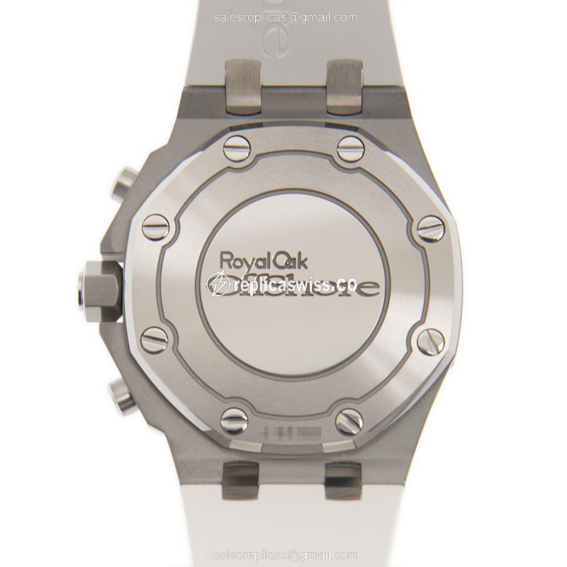 Audemars Piguet Royal Oak Offshore Replica - Automatic - Stainless Steel & Diamond - White Dial - Rubber Strap - View 3