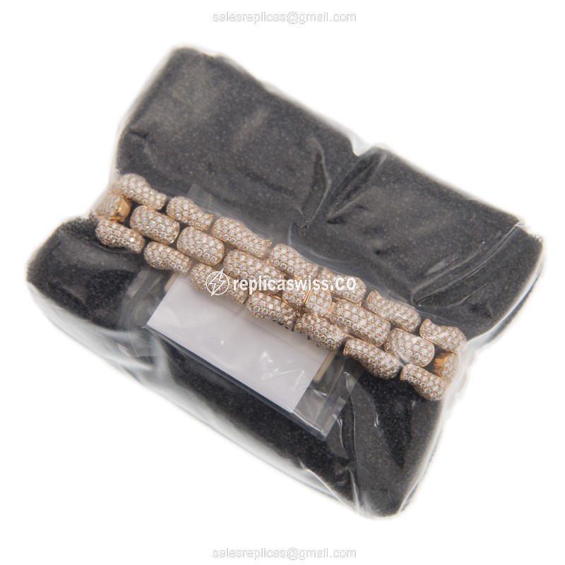 Patek Philippe TWENTY-4 Replica - Automatic - 18kt Rose Gold - Diamond Dial - Gold Clasp - View 3