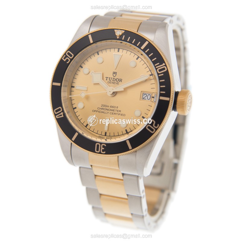 Tudor 79733N CHAMPANGE BLACK BAY Automatic 18kt Gold & Steel - View 3
