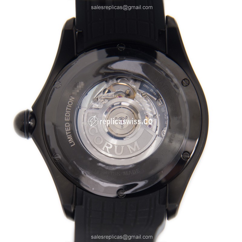 Corum BR01 Bubble Replica - Automatic - Black Steel Case - Rubber Black Strap - View 3