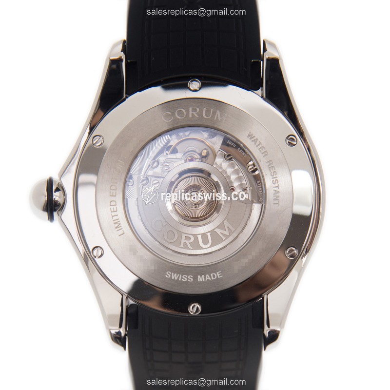 Corum Bubble Replica - Automatic - Black Dial - Steel Case - Black Rubber Strap - View 3