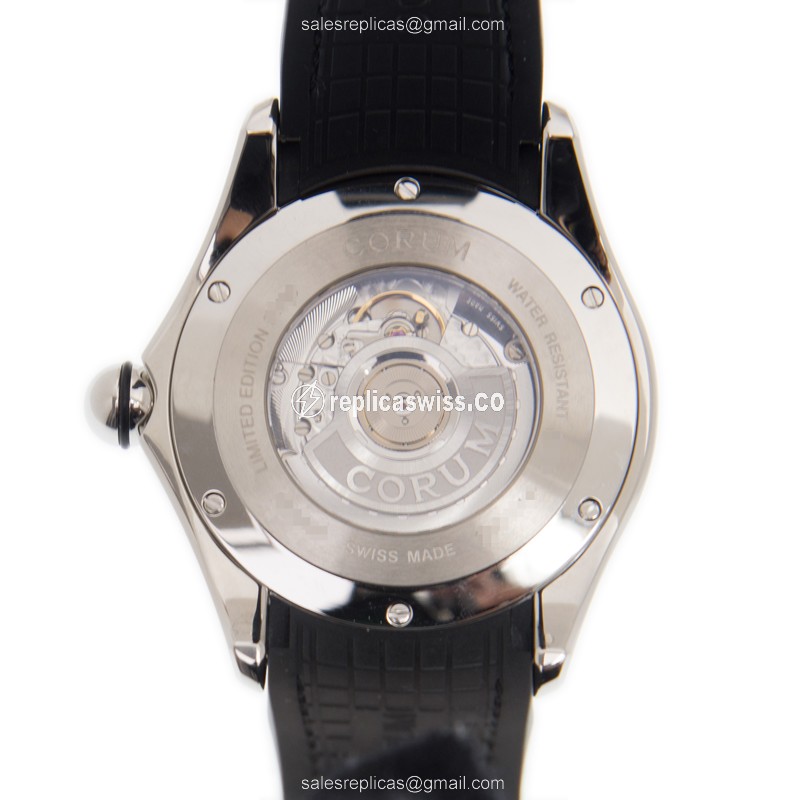 Corum Bubble Automatic Replica - Silver Steel Case - Green Leather Strap - Sapphire Crystal - View 3