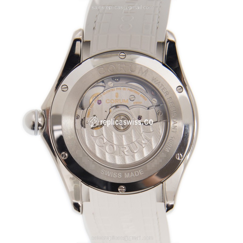 Corum Bubble Replica - Automatic - Steel Case - Blue Dial - Blue Alligator Strap - View 3