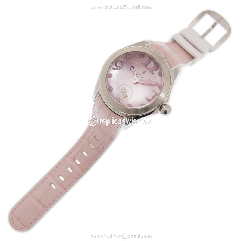 Corum Bubble Replica - Automatic - Pink Dial - Steel Case - Pink Alligator Strap - View 2