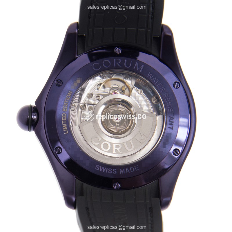 Corum Bubble Automatic - Purple Dial - Steel Case - Alligator Strap - Buckle Clasp - View 3