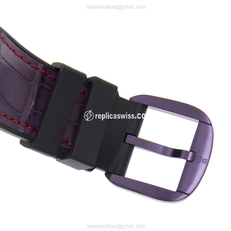 Corum Bubble Automatic - Purple Dial - Steel Case - Alligator Strap - Buckle Clasp - View 4