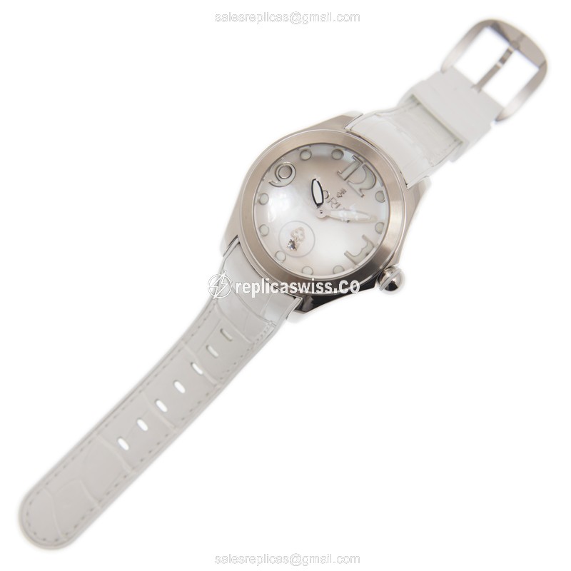 Corum Bubble Replica - Automatic - White Dial - Steel Case - White Alligator Strap - Sapphire Crystal - View 2