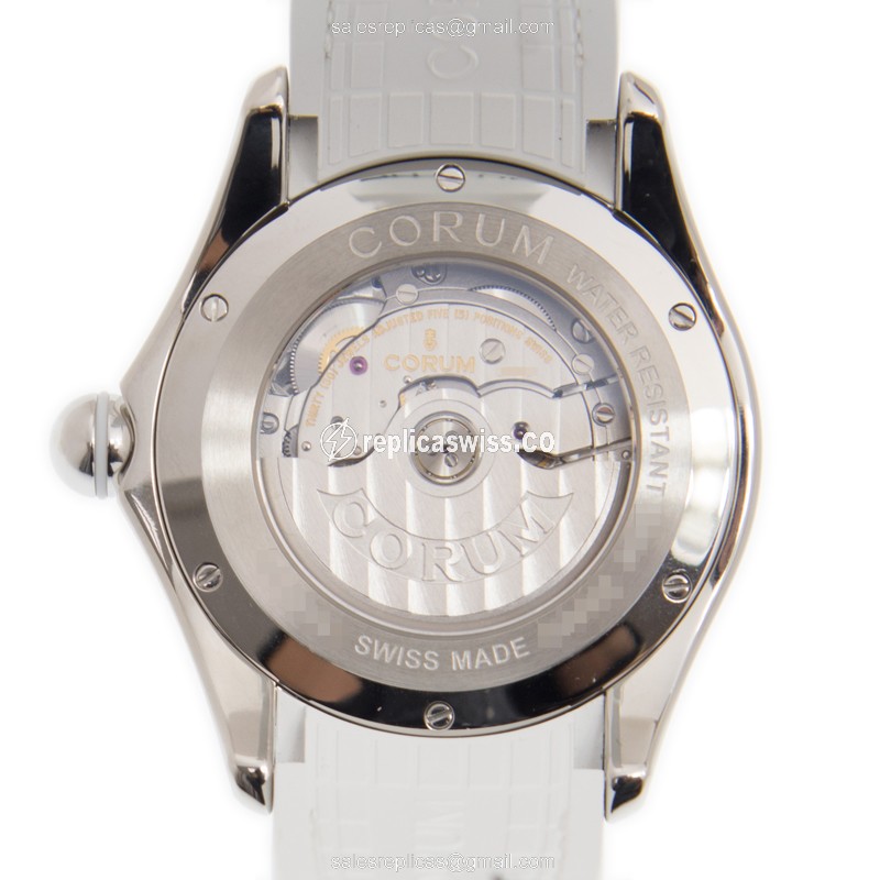 Corum Bubble Replica - Automatic - White Dial - Steel Case - White Alligator Strap - Sapphire Crystal - View 3