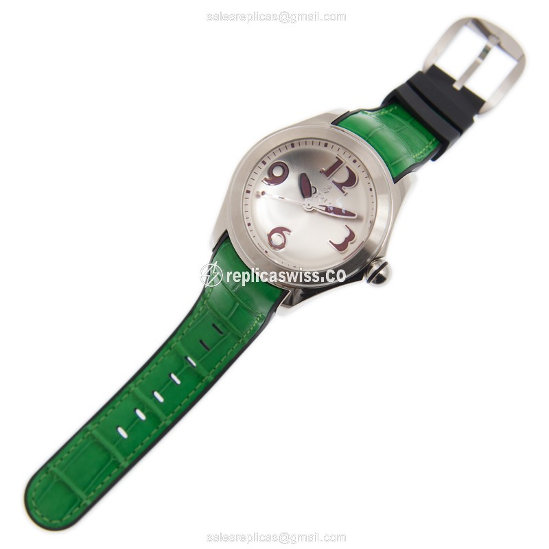 Corum Bubble Automatic Silver Steel Buckle Green Alligator - View 2
