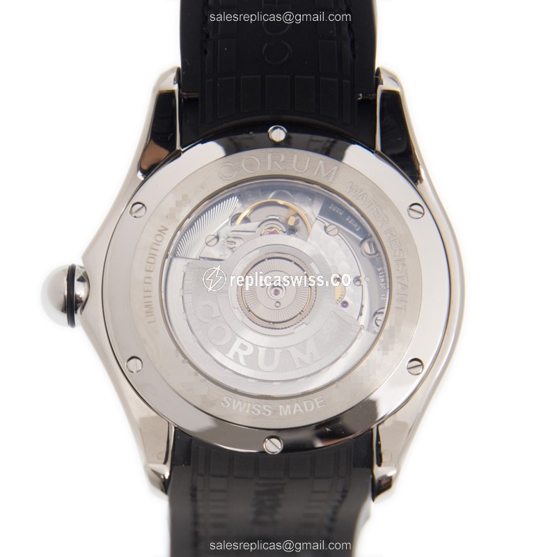 Corum Bubble Automatic Silver Steel Buckle Green Alligator - View 3