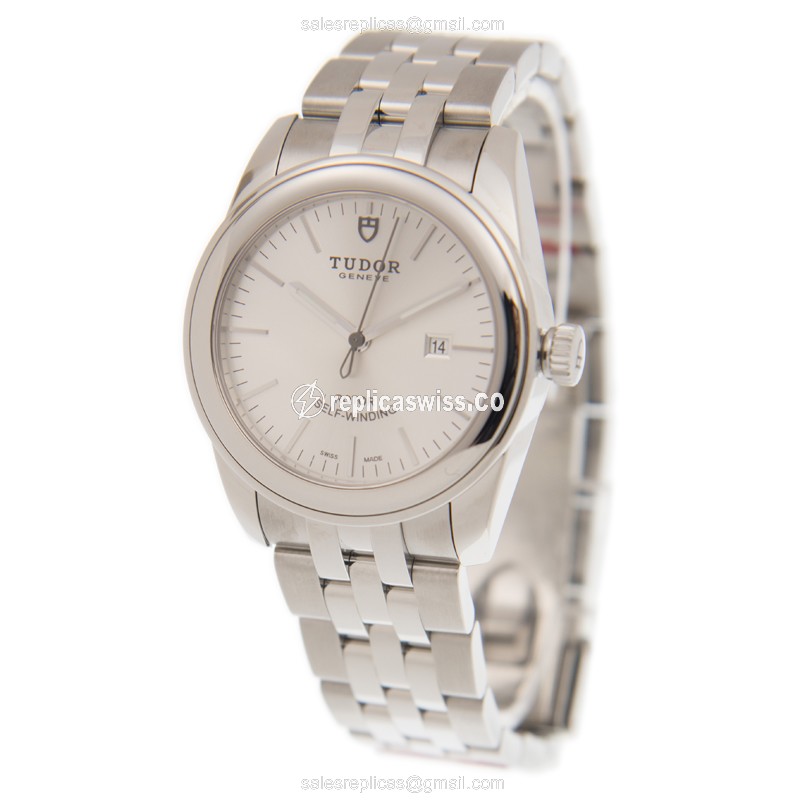 Tudor Glamour Date Replica - Automatic - Steel Case - Silver Dial - Steel Strap - View 3