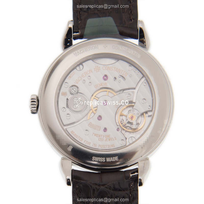 Vacheron Constantin Historiques - Manual Wind - Stainless Steel - Silver Dial - Brown Alligator Strap - View 3