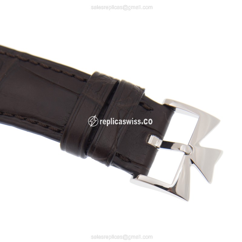 Vacheron Constantin Historiques - Manual Wind - Stainless Steel - Silver Dial - Brown Alligator Strap - View 4