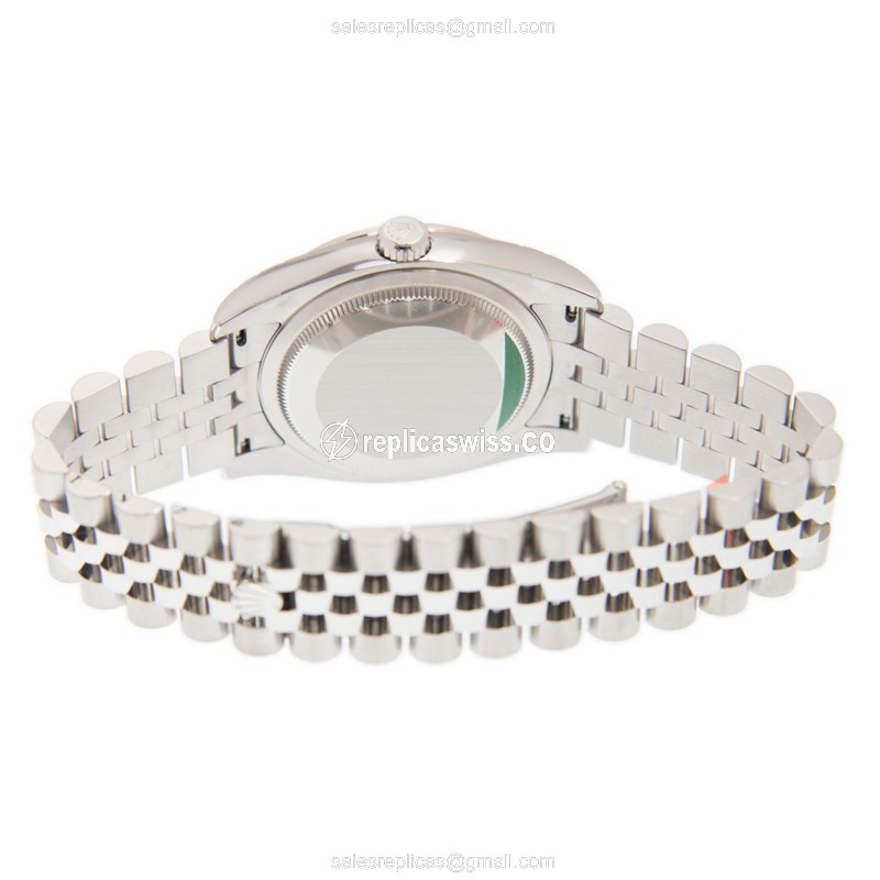 Rolex Datejust Replica - Automatic - 18kt White Gold - Diamond Bezel - Silver Dial - View 4