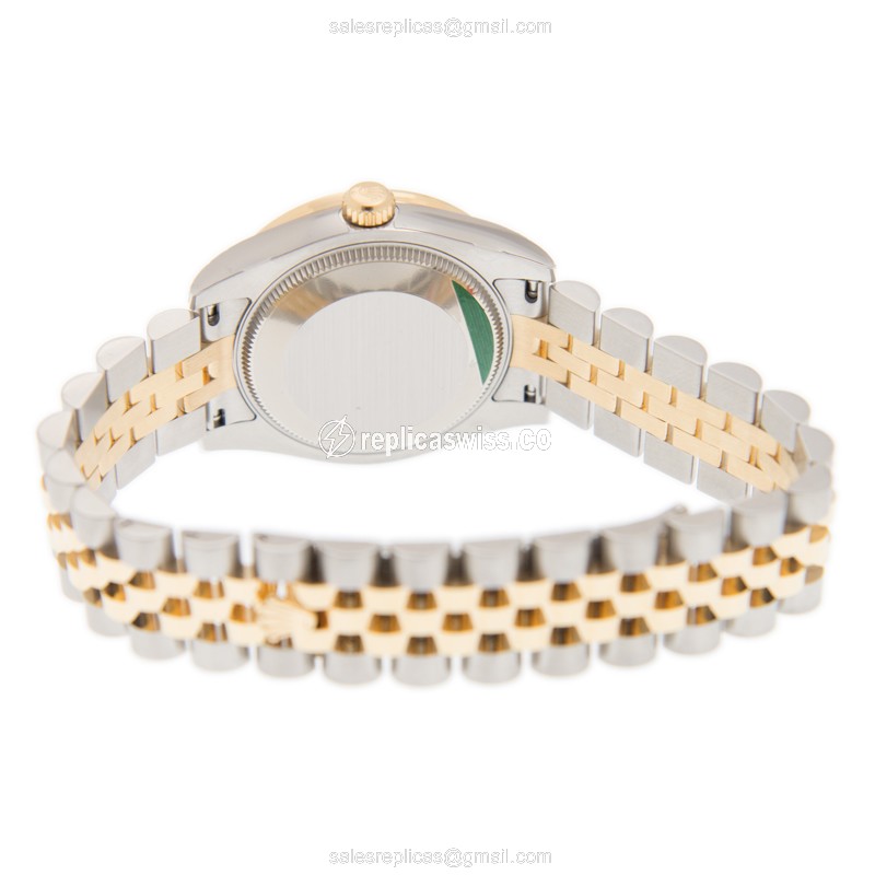 Rolex Datejust Lady Replica - Automatic - White Dial - 18kt Gold - Steel Strap - View 4
