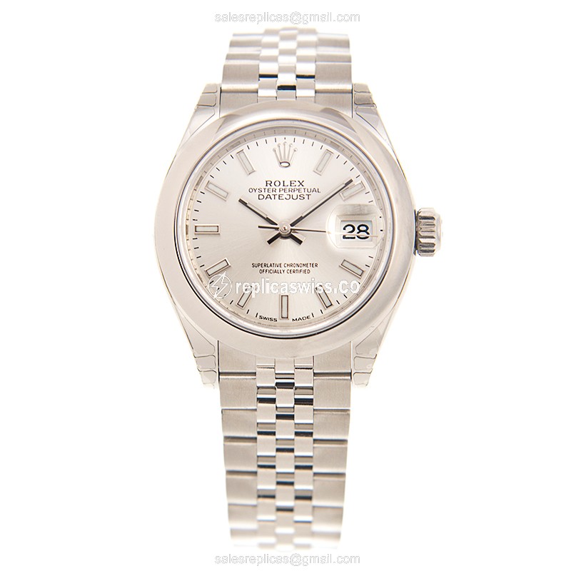 Rolex Datejust Lady Replica - Automatic - Stainless Steel - Silver Dial - Steel Strap - View 2
