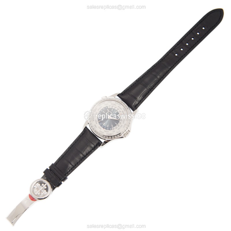 Patek Philippe 5130/10P-011 Replica - Automatic - 950 Platinum - White Dial on Black Alligator Strap - View 2