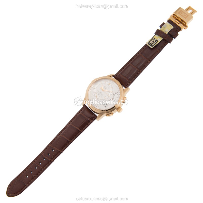 Glashutte 60-01-03-03-06 PANO Manual - 18kt Rose Gold - White Dial - Alligator Brown Strap - View 2