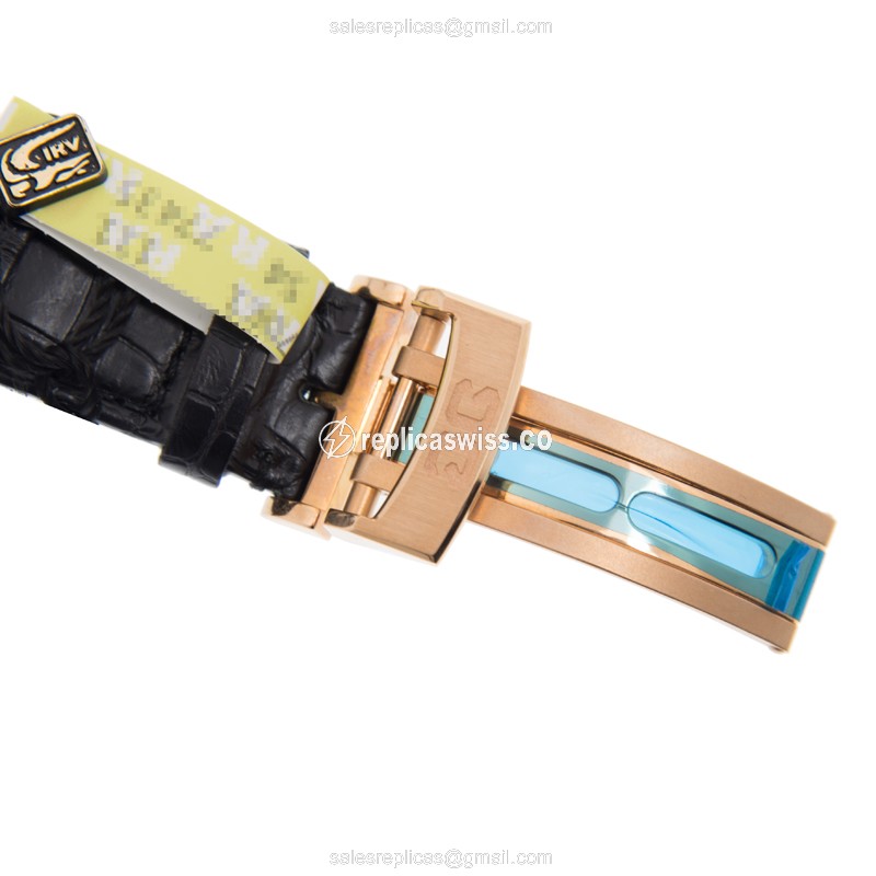 Glashutte PANO Manual Wind 18kt Rose Gold - White Dial - Black Alligator Strap - View 4
