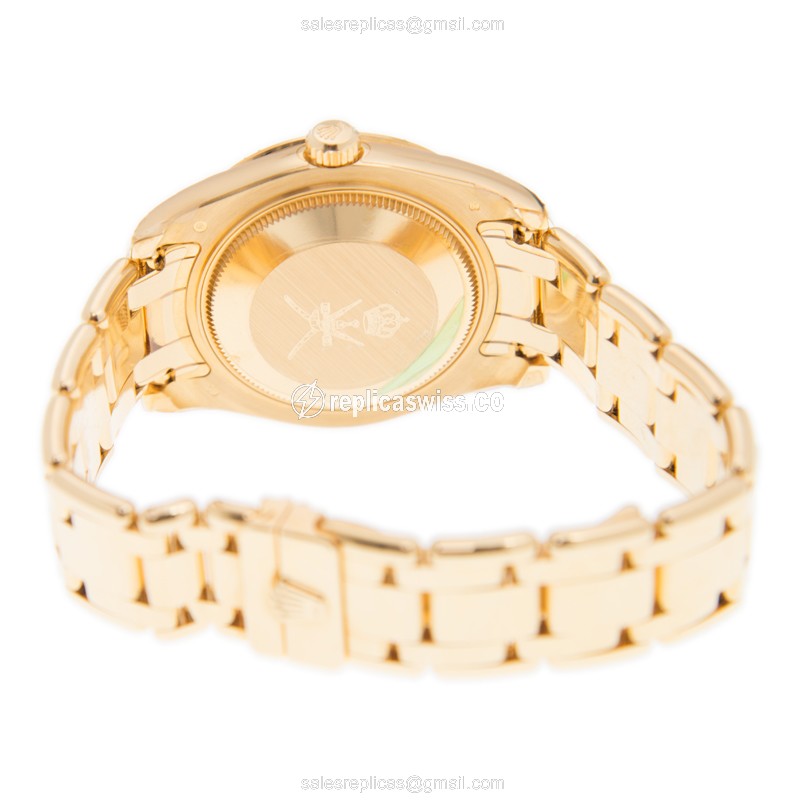 Rolex Datejust Replica - Automatic - 18kt Gold Case - Diamond Bezel - Silver Dial - View 4