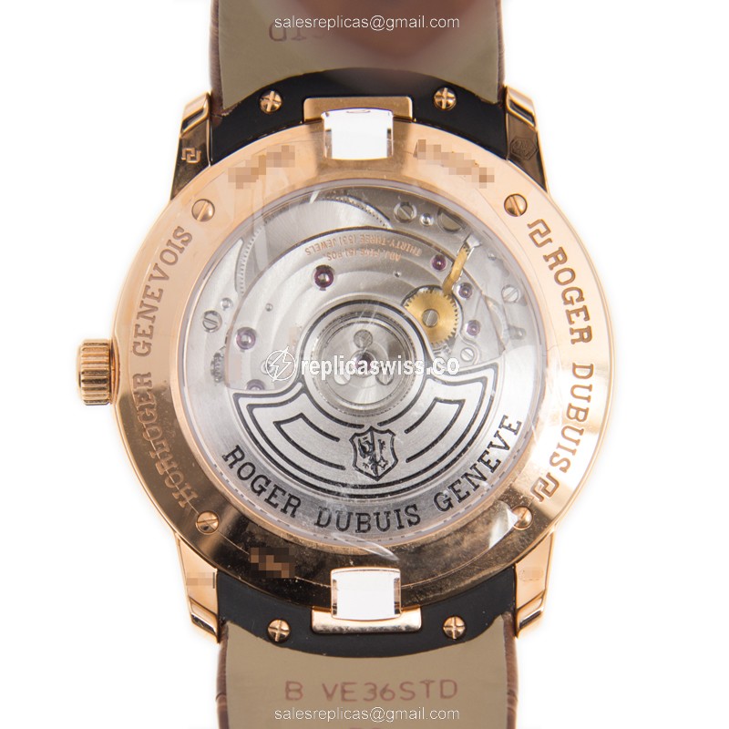 Roger Dubuis RDDBVE0020 Replica - Automatic - 18kt Rose Gold - Diamond - White Dial - View 3