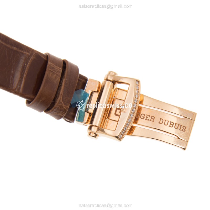 Roger Dubuis RDDBVE0020 Replica - Automatic - 18kt Rose Gold - Diamond - White Dial - View 4