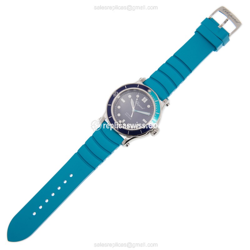Chopard Happy Sport Replica - Automatic - Blue Dial - Rubber - View 2