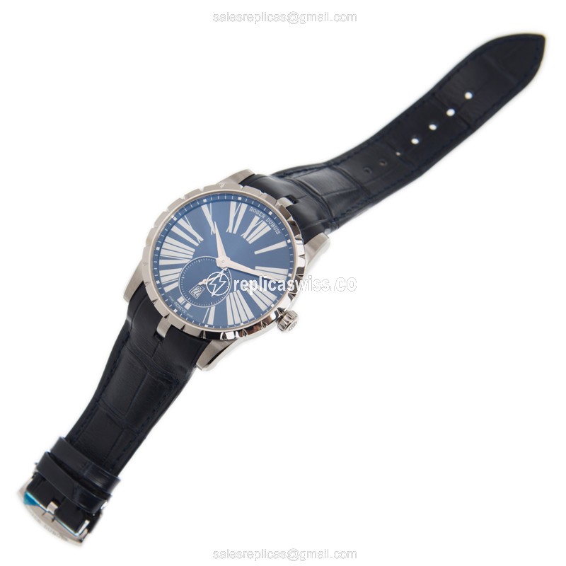 Roger Dubuis RDDBEX0535 EXCALIBUR - Automatic - Steel Case - Blue Dial - Leather Strap - View 2