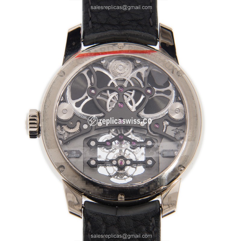 Girard Perregaux BRIDGES Replica - Manual - 18kt Gold - Gray Dial - Black Alligator Strap - View 3