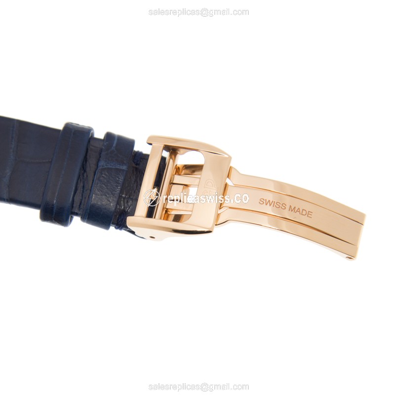 Girard Perregaux CATS EYE 99490D52A706 - Manual Wind - 18kt Rose Gold - Diamond Dial - Blue Alligator Strap - View 4